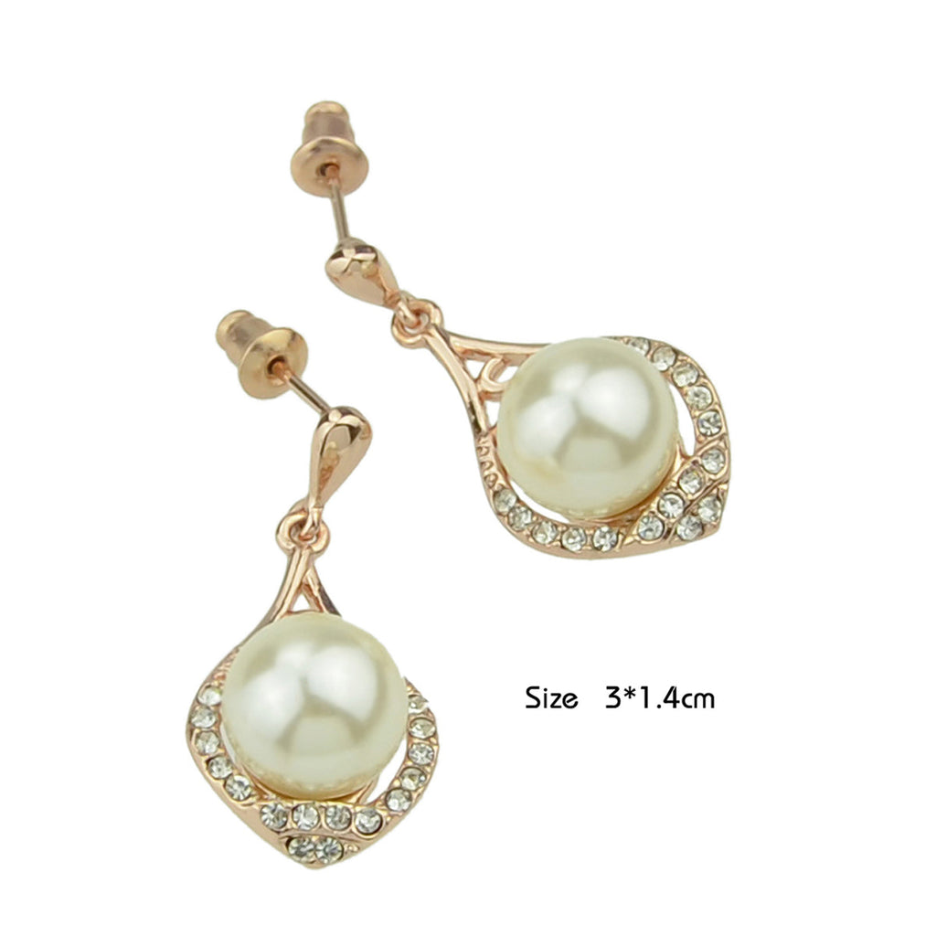 Perfect Wedding and Engagement Jewellery Pearl Rhinestone Water Drop Earrings