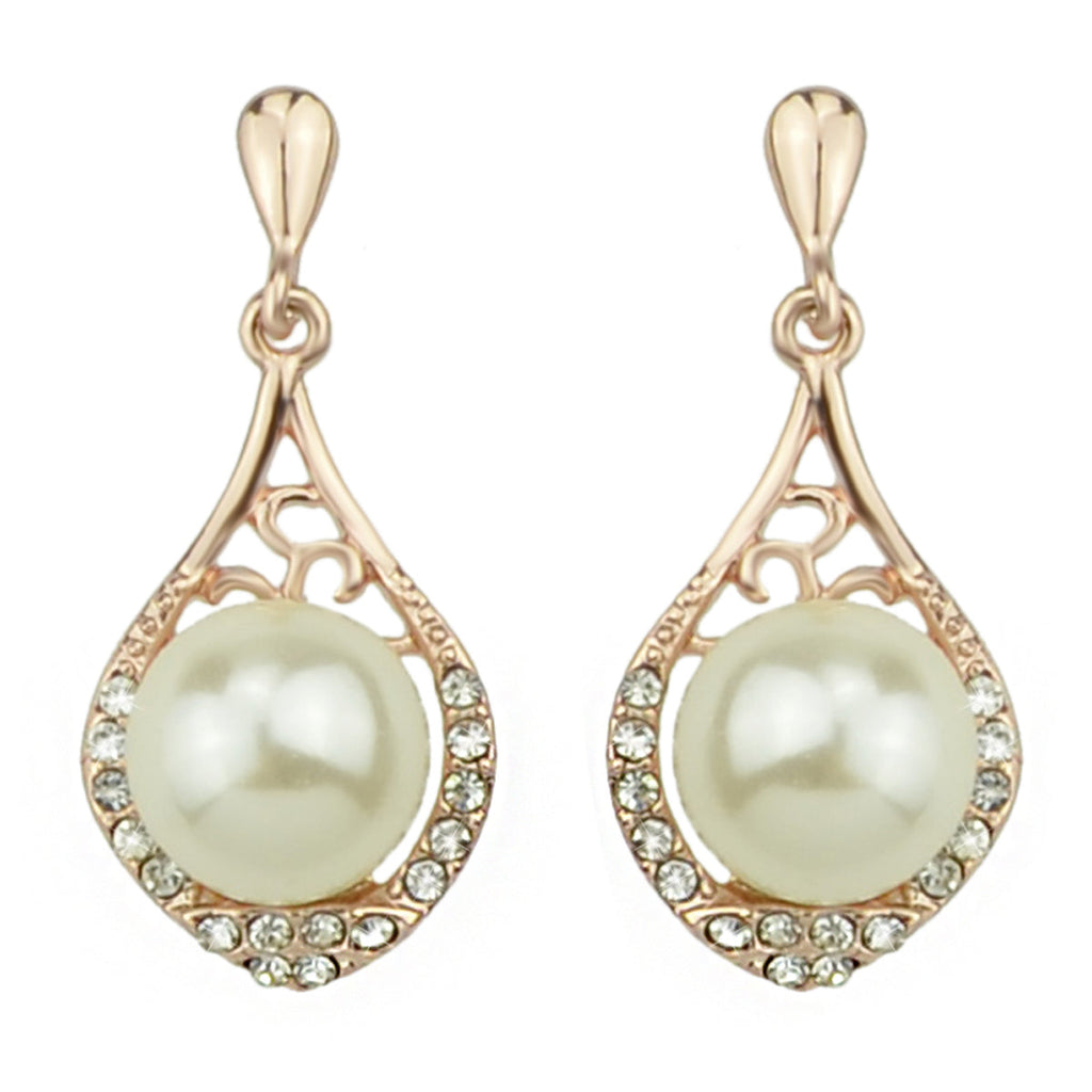 Perfect Wedding and Engagement Jewellery Pearl Rhinestone Water Drop Earrings