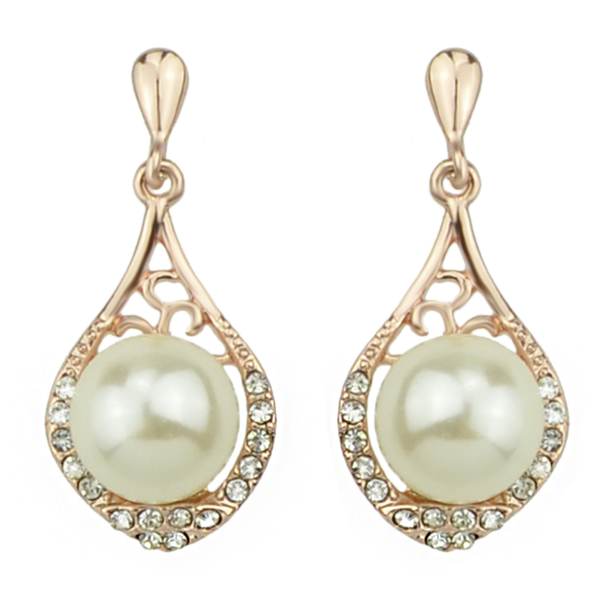 Perfect Wedding and Engagement Jewellery Pearl Rhinestone Water Drop Earrings
