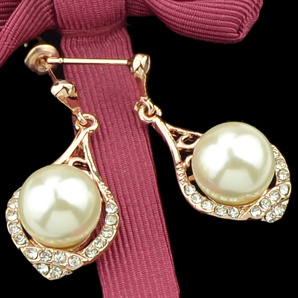 Perfect Wedding and Engagement Jewellery Pearl Rhinestone Water Drop Earrings