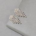 Sparkly Full Rhinestone Chandelier Tassel Linear Drop Earrings Bridal Jewellery