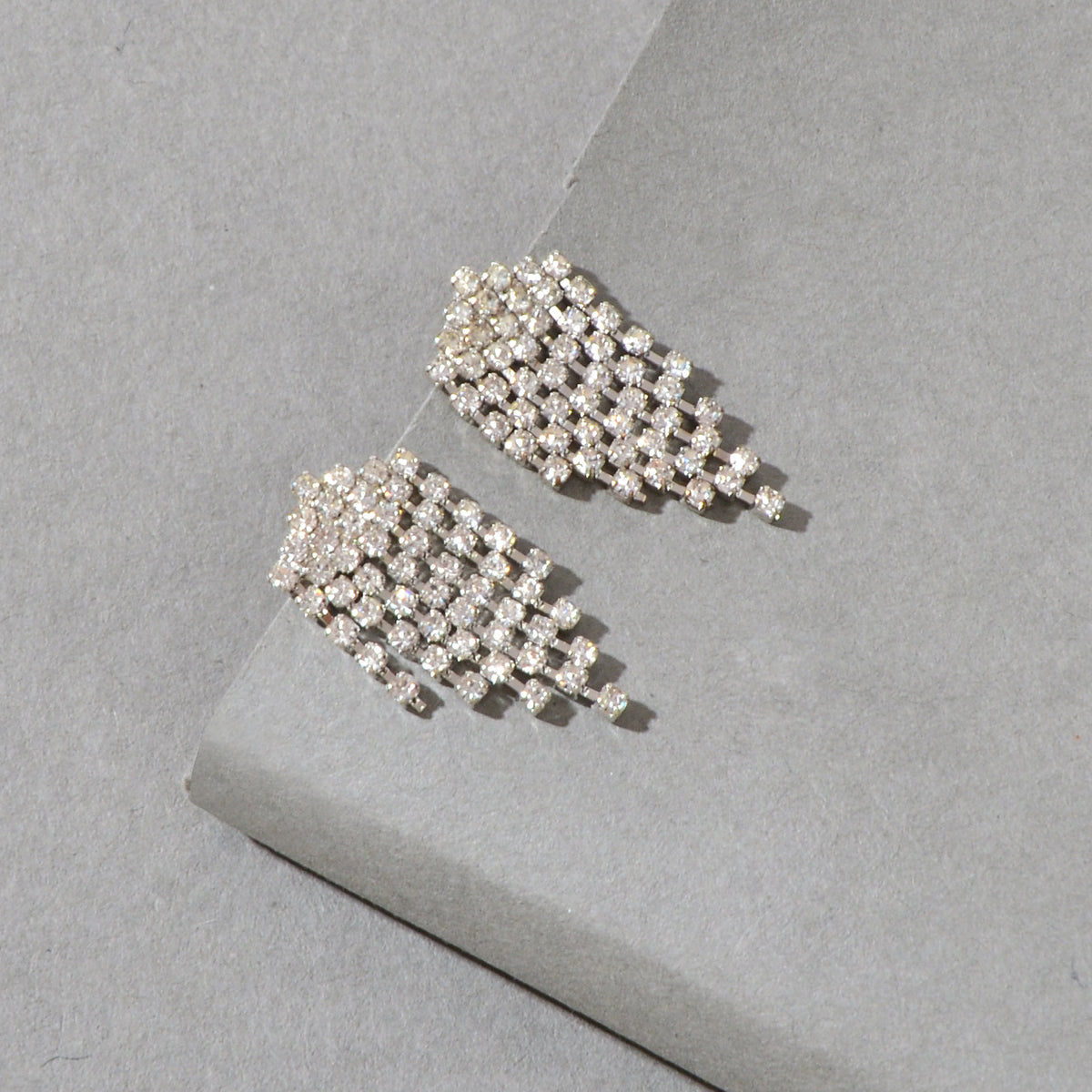 Sparkly Full Rhinestone Chandelier Tassel Linear Drop Earrings Bridal Jewellery