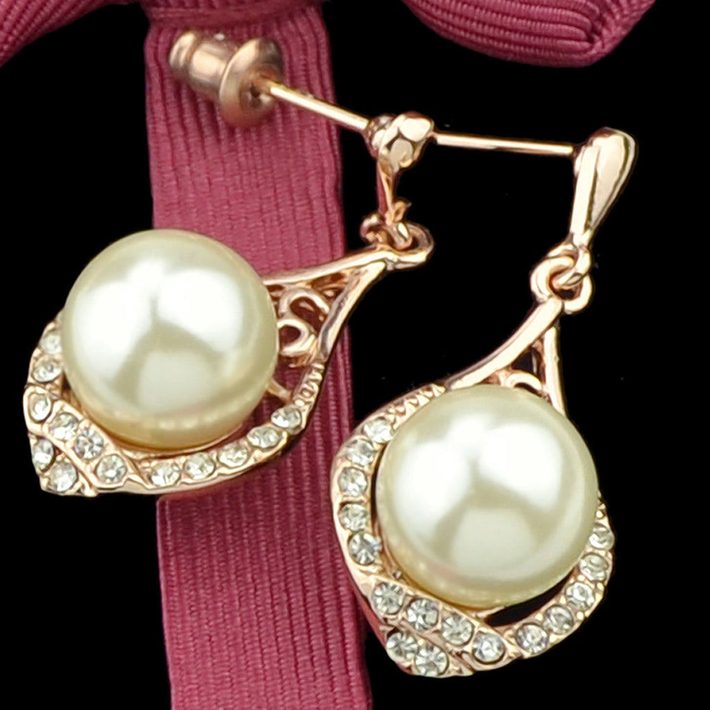 Perfect Wedding and Engagement Jewellery Pearl Rhinestone Water Drop Earrings
