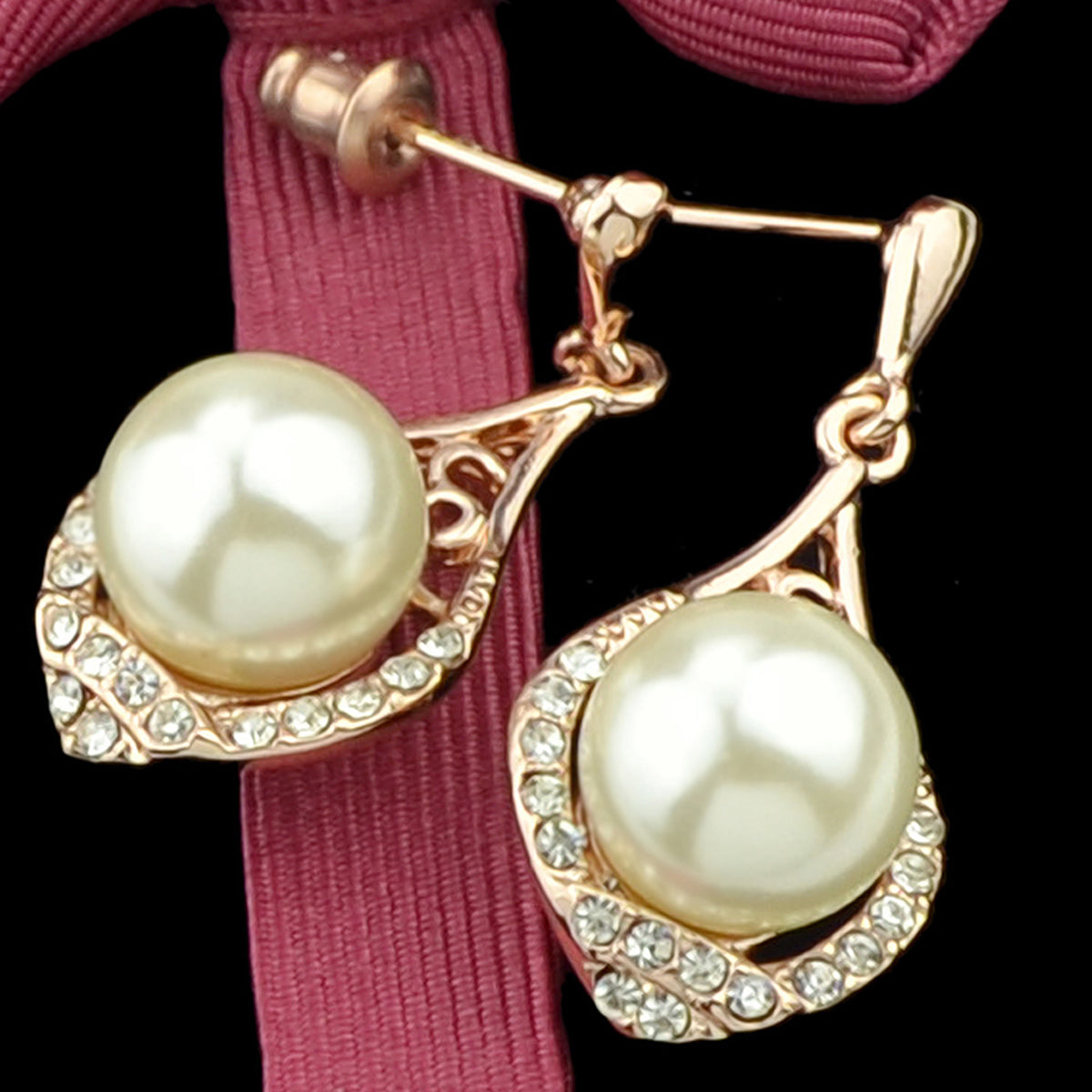 Perfect Wedding and Engagement Jewellery Pearl Rhinestone Water Drop Earrings