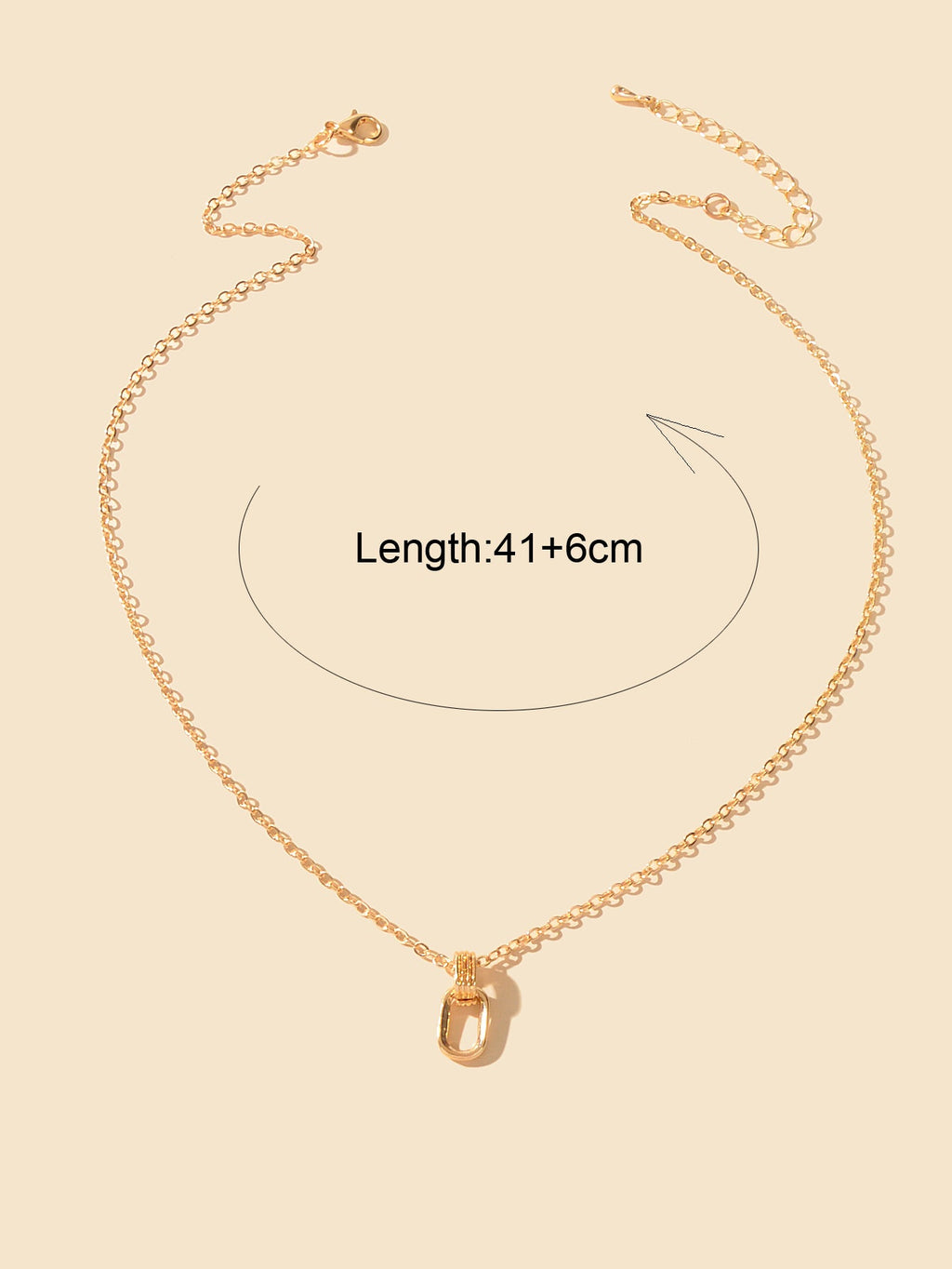 Dainty Delicate Gold Chain Geometric Elliptical Necklace Party Jewellery Collar