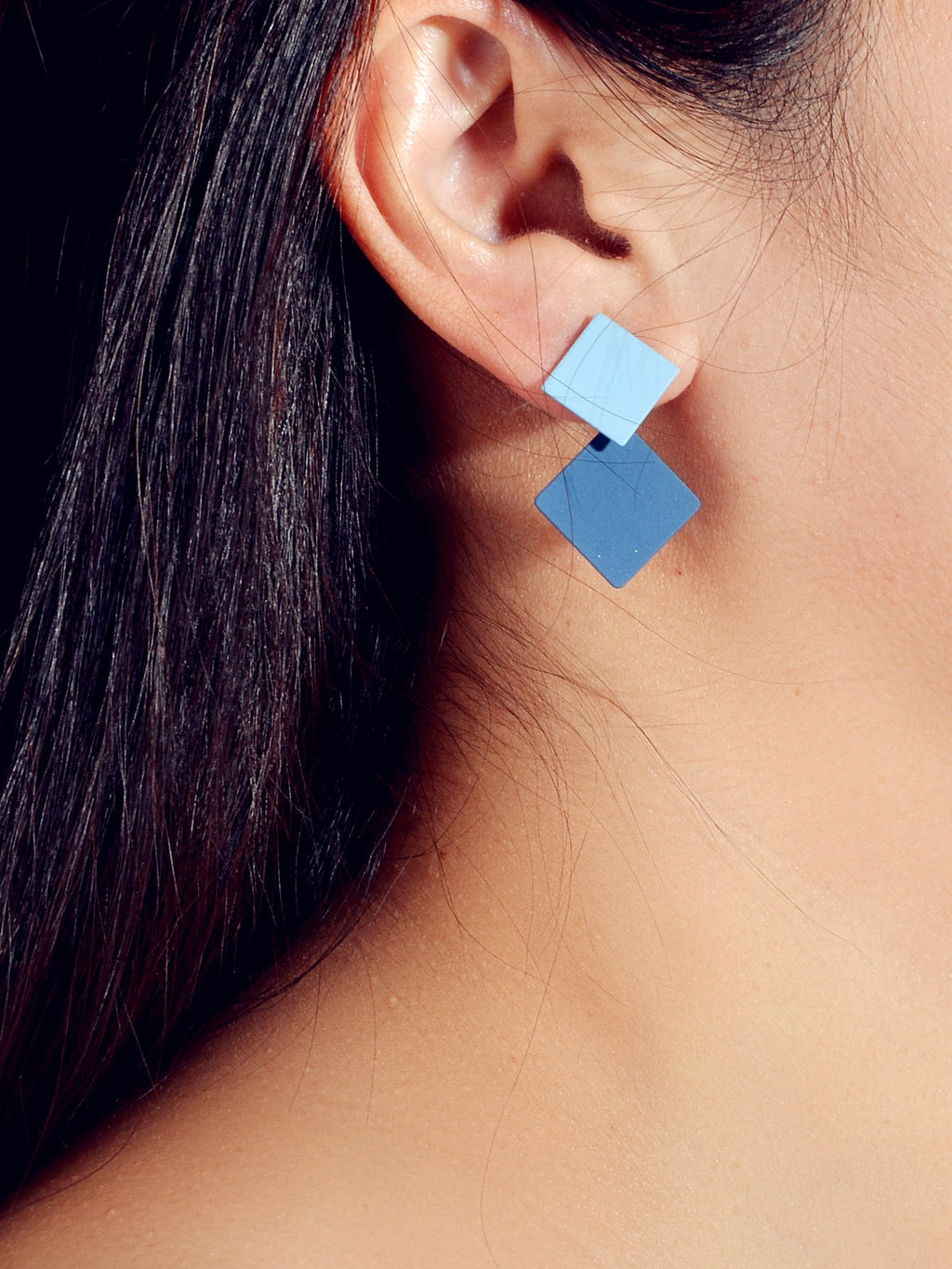 Chic Colourful Enamel Square Simple Geometric Stud Earrings Statement Jewellery