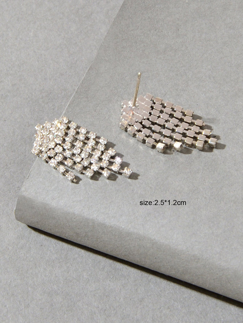 Sparkly Full Rhinestone Chandelier Tassel Linear Drop Earrings Bridal Jewellery