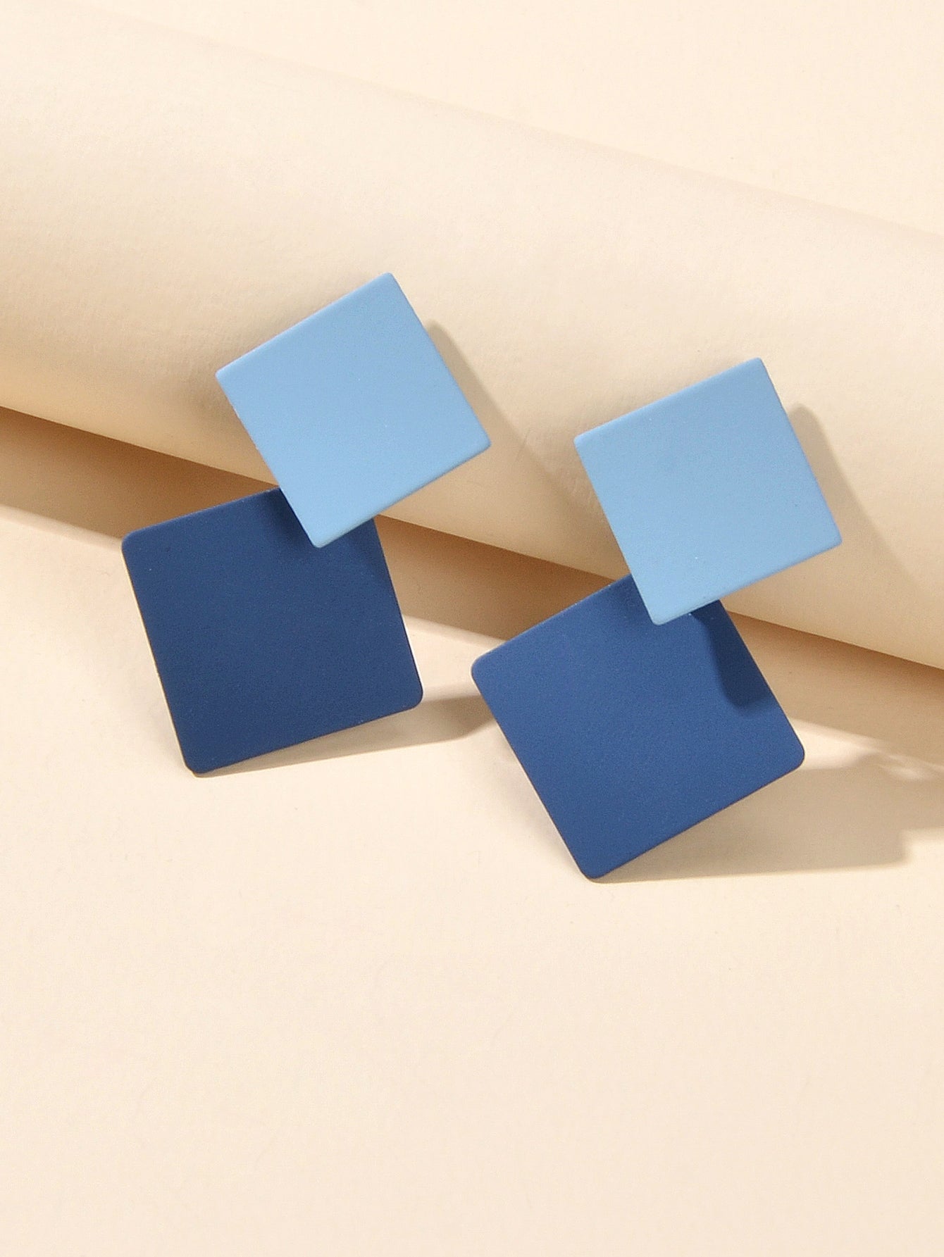 Chic Colourful Enamel Square Simple Geometric Stud Earrings Statement Jewellery