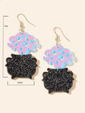 Exaggerated Acrylic Drop Dangle Statement Pot Earrings Funny Costume Jewellery