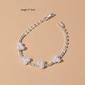Luxurious Anniversary Wedding Jewellery Rhinestone Pearl Silver Chain Bracelets