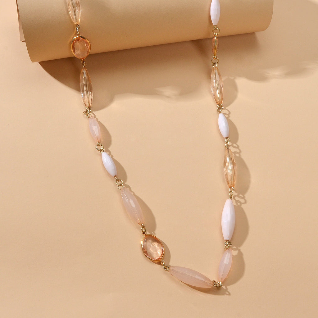 Multilayer Champagne Beads Necklace Beautiful Water Drop Clavicle Jewellery Gift