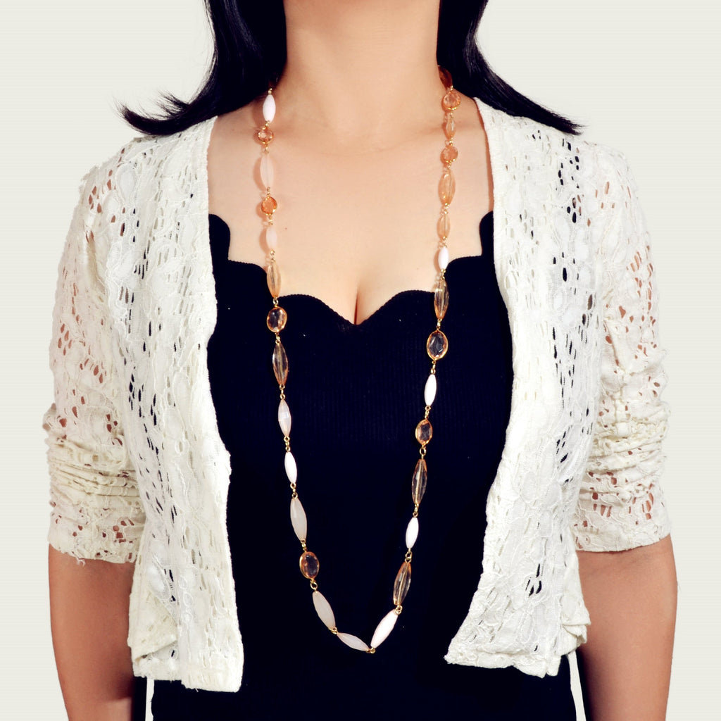 Multilayer Champagne Beads Necklace Beautiful Water Drop Clavicle Jewellery Gift