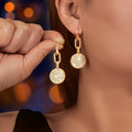 Textured Jewellery Sparkling Rhinestone Gold Round Pierced Stud Earrings Gifts