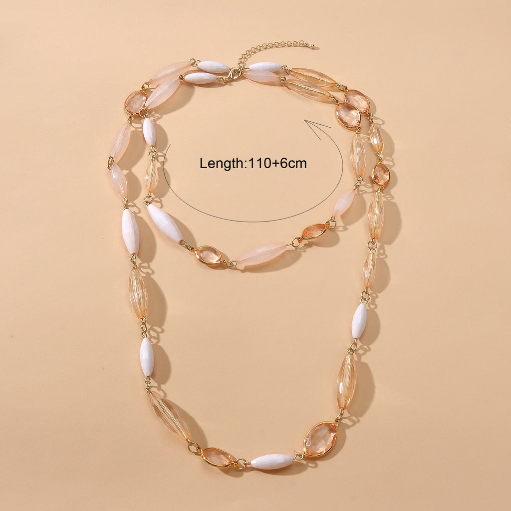Multilayer Champagne Beads Necklace Beautiful Water Drop Clavicle Jewellery Gift