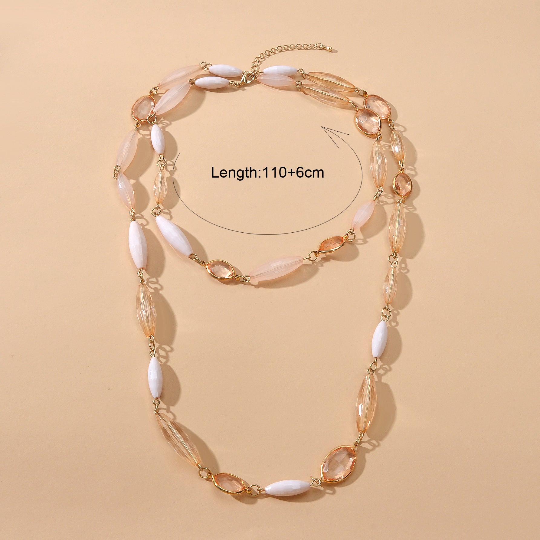 Multilayer Champagne Beads Necklace Beautiful Water Drop Clavicle Jewellery Gift